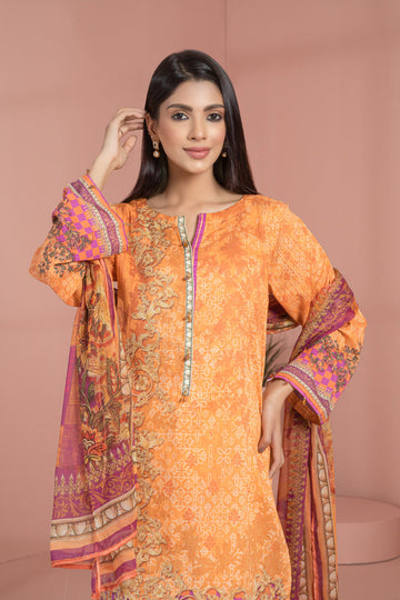 Bonanza Satrangi Orange Lawn Suit Ask223p25 Eid Pret 2022 Online Shopping